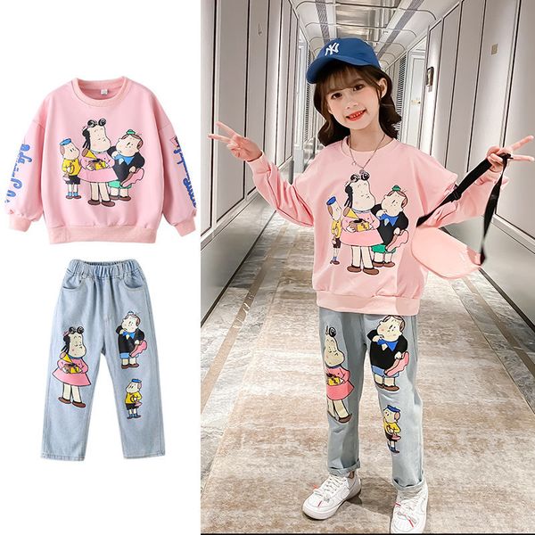 2021 new beautiful teenage girls fashion standard sets of cartoon characters sweatpants + pants 2 children's clothing school clothes 6, White
2021 new beautiful teenage girls fashion standard sets of cartoon characters sweatpants + pants 2 children's clothing school clothes 6, White