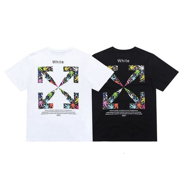 2021 spring summer new colorful maple leaf with classic arrow element short sleeve t-shirt for men and women, White;black
2021 spring summer new colorful maple leaf with classic arrow element short sleeve t-shirt for men and women, White;black