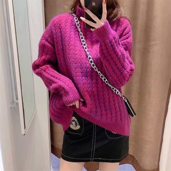 new autumn winter women knitted sweaters pullover women's thick loose shirt turtleneck long sleeve sweater women 201221, White;black
new autumn winter women knitted sweaters pullover women's thick loose shirt turtleneck long sleeve sweater women 201221, White;black