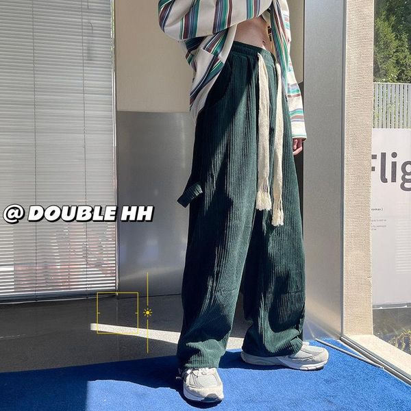 men's pants loose wide-leg for men thick webbing autumn winter corduroy straight casual trousers long drawstring mens clothing, Black
men's pants loose wide-leg for men thick webbing autumn winter corduroy straight casual trousers long drawstring mens clothing, Black