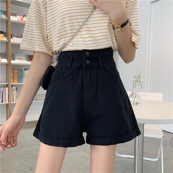 women's jeans summer black thin spice girl a-line pants high waist loose hip covering wide leg straight shorts, Blue
women's jeans summer black thin spice girl a-line pants high waist loose hip covering wide leg straight shorts, Blue