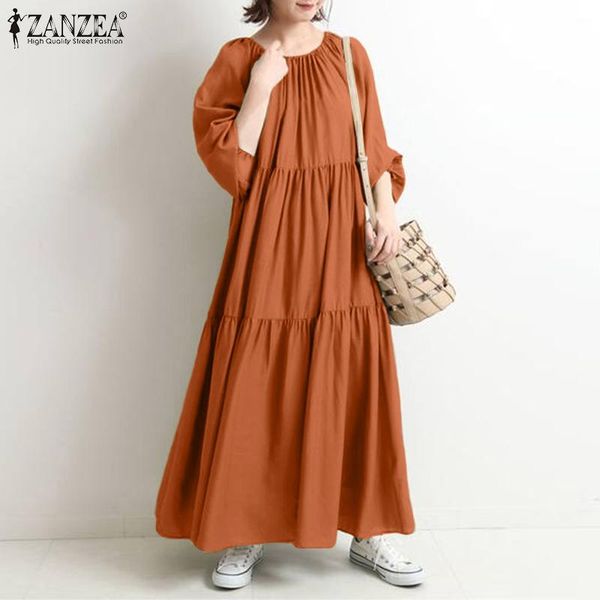 casual dresses women's puff sleeve sundress zanzea 2021 fashion solid maxi dress summer long vestidos female pleated ruffle robe femme, Black;gray
casual dresses women's puff sleeve sundress zanzea 2021 fashion solid maxi dress summer long vestidos female pleated ruffle robe femme, Black;gray