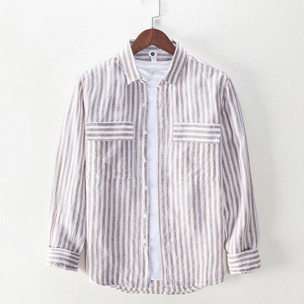 2021 new spring and summer pure linen striped brand casual comfortable shirts for men trendy breathable shirt mens chemise ylpv, White
2021 new spring and summer pure linen striped brand casual comfortable shirts for men trendy breathable shirt mens chemise ylpv, White