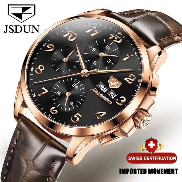 wristwatches jsdun men mechanical watch easy reader arabic numerals automatic wristwatch waterproof sports chronograph date leather, Slivery;brown
wristwatches jsdun men mechanical watch easy reader arabic numerals automatic wristwatch waterproof sports chronograph date leather, Slivery;brown