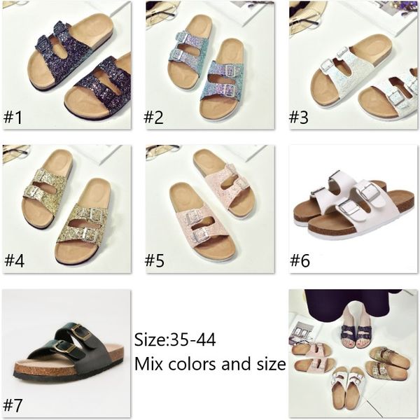 classic summer women luxury beach cork slippers casual sandals sequins slides double buckle clogs women slip on flip flops flats shoe, Black 
classic summer women luxury beach cork slippers casual sandals sequins slides double buckle clogs women slip on flip flops flats shoe, Black