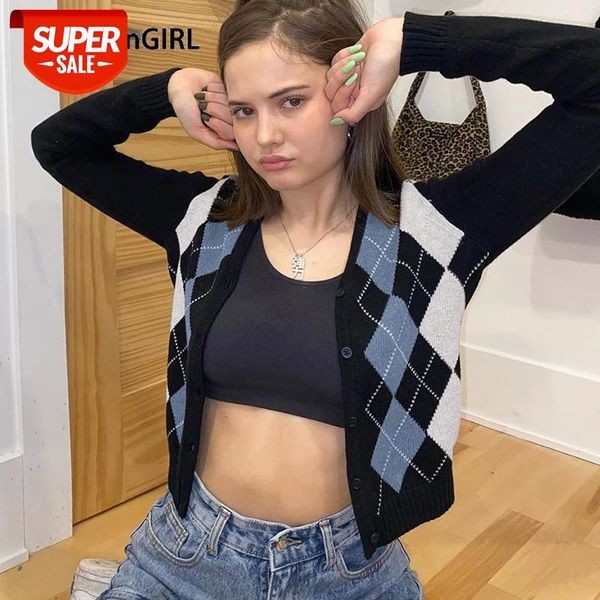 heyoungirl plaid knitted cropped cardigan women long sleeve blue sweater woman autumn casual knitwear buttons streetwear 2020 #2v6g, White 
heyoungirl plaid knitted cropped cardigan women long sleeve blue sweater woman autumn casual knitwear buttons streetwear 2020 #2v6g, White