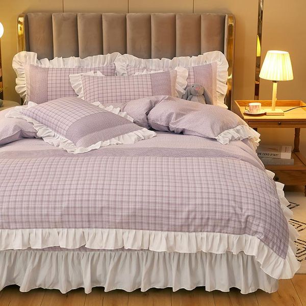 bedding sets duvet cover set 4 pieces grid ruffle bedclothes include bedskirt 2pcs pillowcase comforter for kids and oceania
bedding sets duvet cover set 4 pieces grid ruffle bedclothes include bedskirt 2pcs pillowcase comforter for kids and oceania