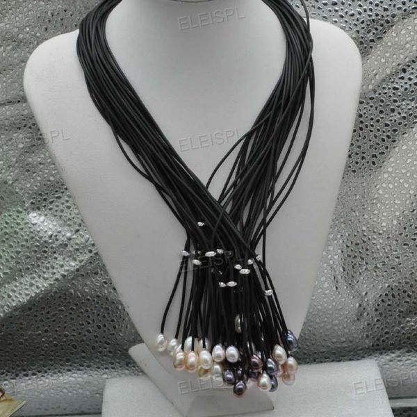 pendant necklaces ly handcraft drop real pearl choker necklace 7-8mm & black leath, Silver
pendant necklaces ly handcraft drop real pearl choker necklace 7-8mm & black leath, Silver