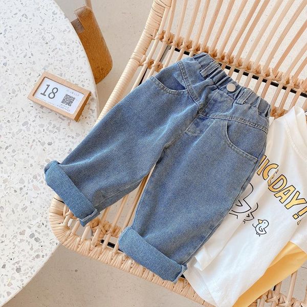 baby girls jeans 2021 spring girls casual wide legs denim pants korean solid loose straight denim trousers for girl kids jeans, Blue 
baby girls jeans 2021 spring girls casual wide legs denim pants korean solid loose straight denim trousers for girl kids jeans, Blue