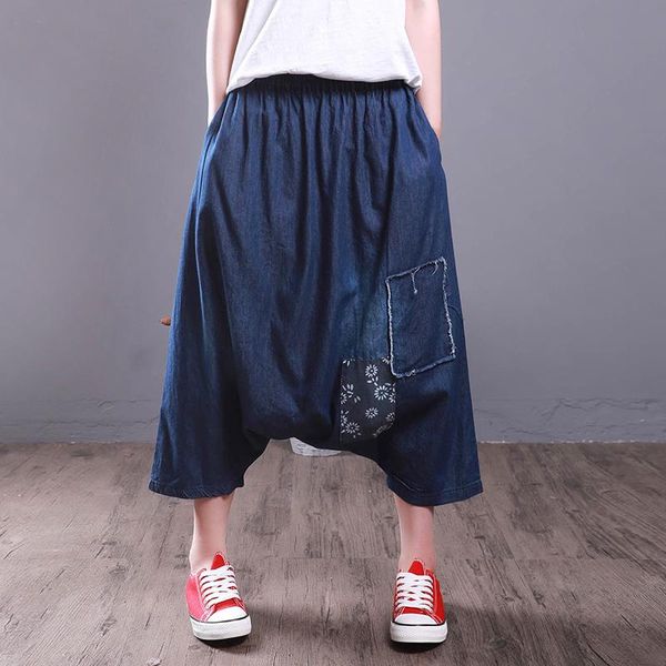 women's jeans vintage patchwork harem woman elastic waist denim baggy pants washed ladies cotton loose low crotch trousers hip hop, Blue
women's jeans vintage patchwork harem woman elastic waist denim baggy pants washed ladies cotton loose low crotch trousers hip hop, Blue