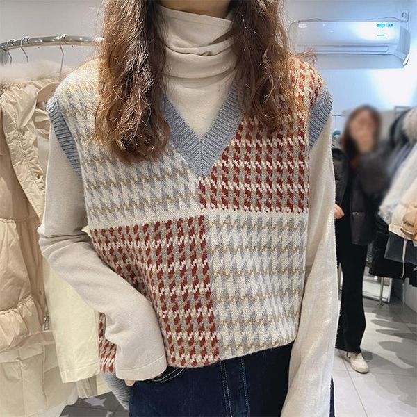 women's vests v-neck sweater vest for women autumn and winter loose outer wear korean jacquard sleeveless female waistcoat, Black;white
women's vests v-neck sweater vest for women autumn and winter loose outer wear korean jacquard sleeveless female waistcoat, Black;white