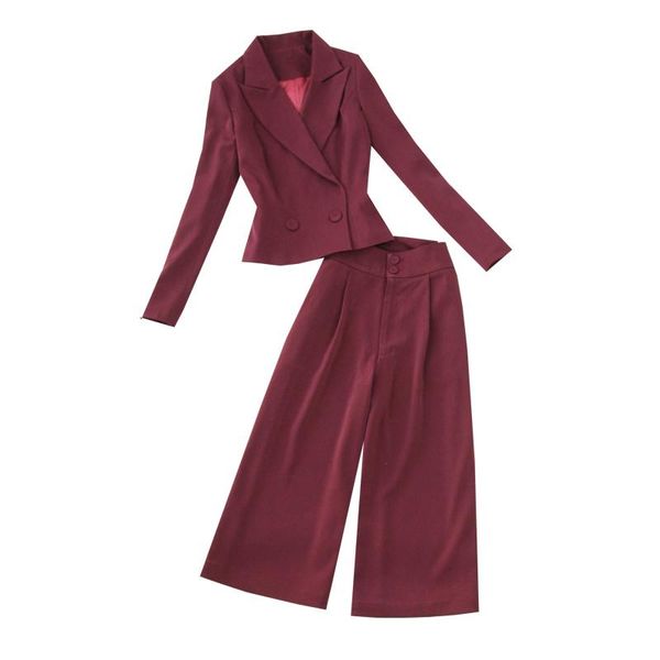 women's suits & blazers fashion pant suit female autumn/spring double-breasted short + high waist 7 points wide leg pants two-piece wom, White;black
women's suits & blazers fashion pant suit female autumn/spring double-breasted short + high waist 7 points wide leg pants two-piece wom, White;black