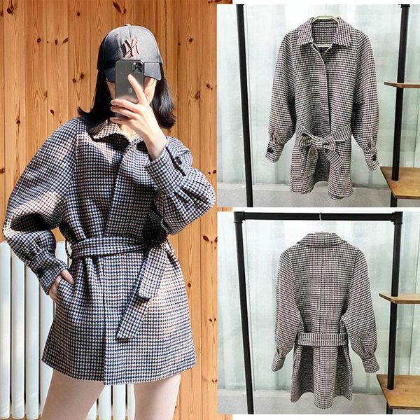 women's wool & blends winter plover case belted waist cloth coat loose mfpou00481 temperament, Black
women's wool & blends winter plover case belted waist cloth coat loose mfpou00481 temperament, Black