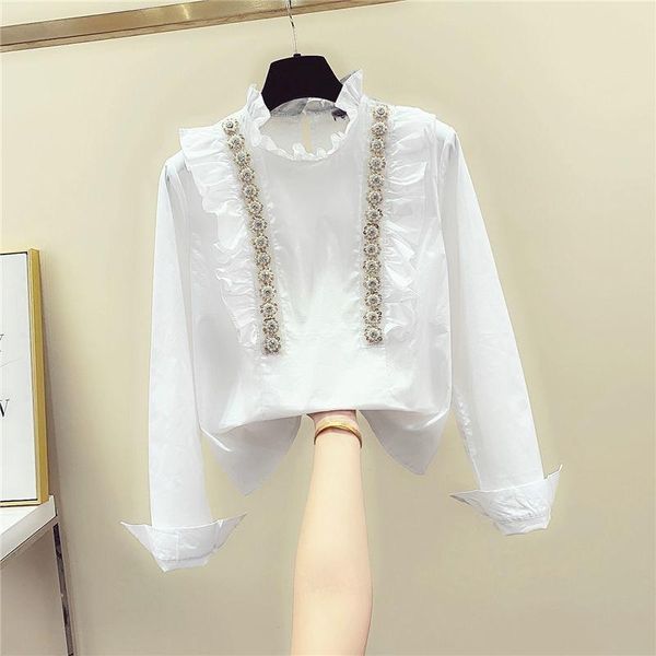 women's blouses & shirts 2021 spring autumn fashion casual long sleeve blouse ladies shirt women female beading diamonds high street sh, White
women's blouses & shirts 2021 spring autumn fashion casual long sleeve blouse ladies shirt women female beading diamonds high street sh, White