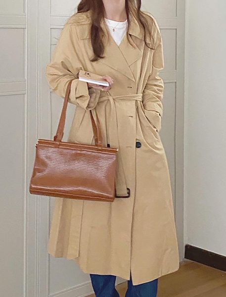 women's trench coats women chic solid color long with blet turn dwon collar sleeve outerwear female fashion elegant coat autumn, Tan;black
women's trench coats women chic solid color long with blet turn dwon collar sleeve outerwear female fashion elegant coat autumn, Tan;black