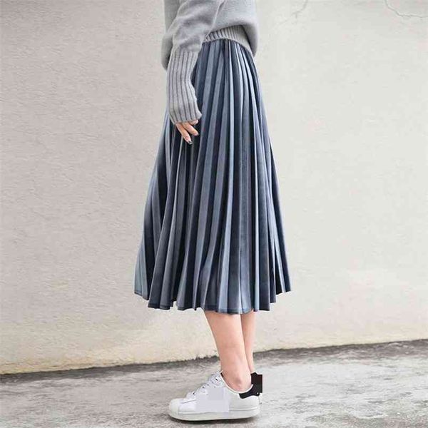 spring arrival 6 colors available faldas largas elegantes velvet vintage skirt simple pleated 210527, Black
spring arrival 6 colors available faldas largas elegantes velvet vintage skirt simple pleated 210527, Black