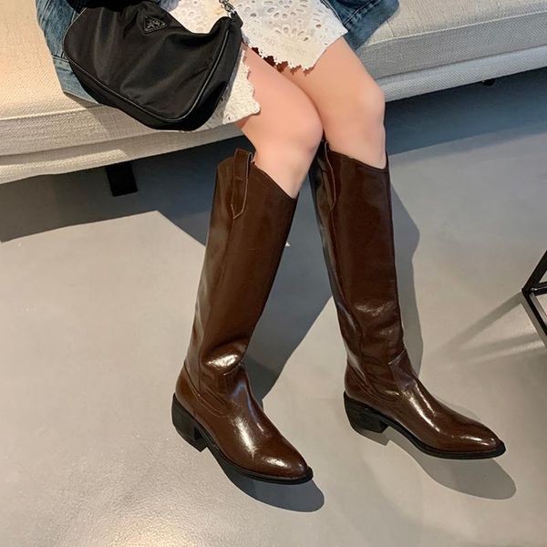 boots women knee-high natural leather shoes 22-25cm cowhide upper long pointed-toe v-port knight womem, Black
boots women knee-high natural leather shoes 22-25cm cowhide upper long pointed-toe v-port knight womem, Black