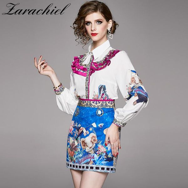 two piece dress spring summer fashion runway skirts suit women's sweet ruffles white blouse shirt+luxury flower print mini skirt pieces
two piece dress spring summer fashion runway skirts suit women's sweet ruffles white blouse shirt+luxury flower print mini skirt pieces