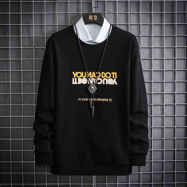 men's sweater 2021 new letter simple fashion brand loose pullover long sleeve t-shirt slim fit, Black
men's sweater 2021 new letter simple fashion brand loose pullover long sleeve t-shirt slim fit, Black
