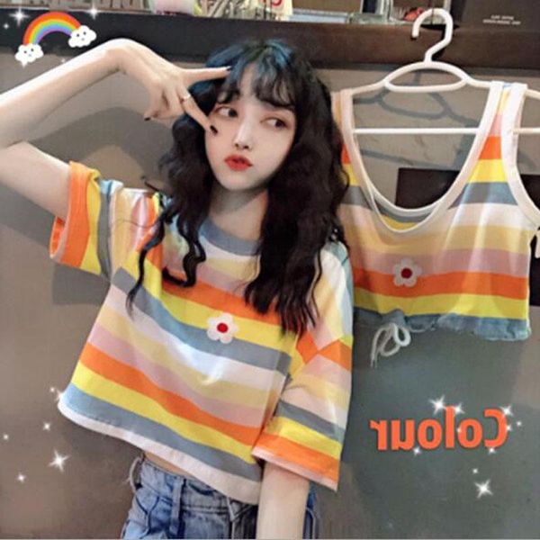 women's t-shirt spring summer t shirt woman fashion striped color short sleeve o neck women slim fit tshirt, White
women's t-shirt spring summer t shirt woman fashion striped color short sleeve o neck women slim fit tshirt, White