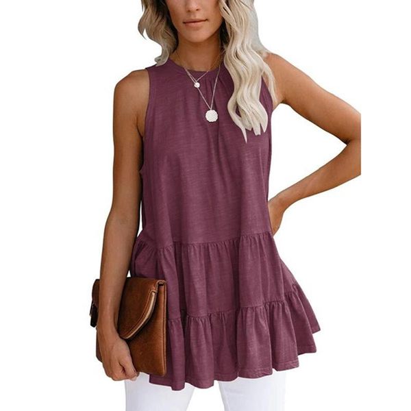 women's t-shirt sleeveless spring and summer burst temperament solid color stitching valentine's day ladies casual top, White
women's t-shirt sleeveless spring and summer burst temperament solid color stitching valentine's day ladies casual top, White