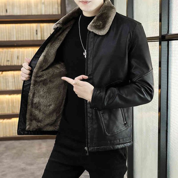 middle aged winter new korean fashion motorcycle plush warm leather et men's cloth, Black
middle aged winter new korean fashion motorcycle plush warm leather et men's cloth, Black