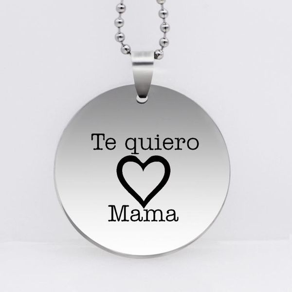 pendant necklaces drop "te quiero mama" necklace letter disc collar jewelry for mother's day yp6940, Silver
pendant necklaces drop "te quiero mama" necklace letter disc collar jewelry for mother's day yp6940, Silver