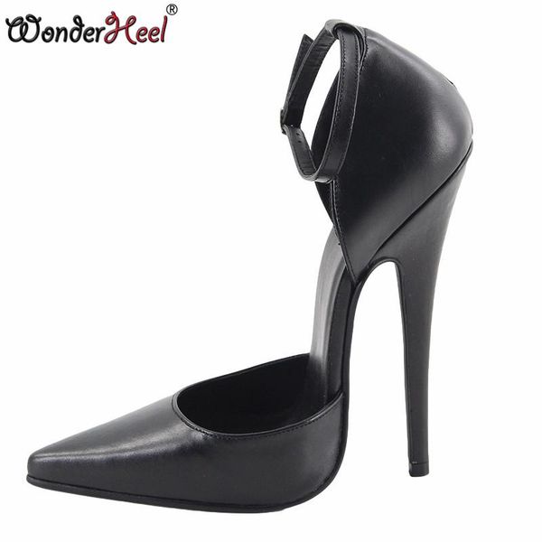 dress shoes wonderheel matte real leather extreme high heel 16cm stiletto ankle straps ultra pointed toe women fashion pumps, Black
dress shoes wonderheel matte real leather extreme high heel 16cm stiletto ankle straps ultra pointed toe women fashion pumps, Black