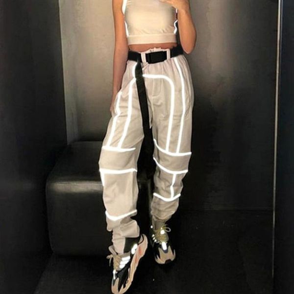 women's pants & capris autumn winter reflective cargo trousers women khaki casual harem black sweatpants ladies wild belt decoration ac, Black;white
women's pants & capris autumn winter reflective cargo trousers women khaki casual harem black sweatpants ladies wild belt decoration ac, Black;white