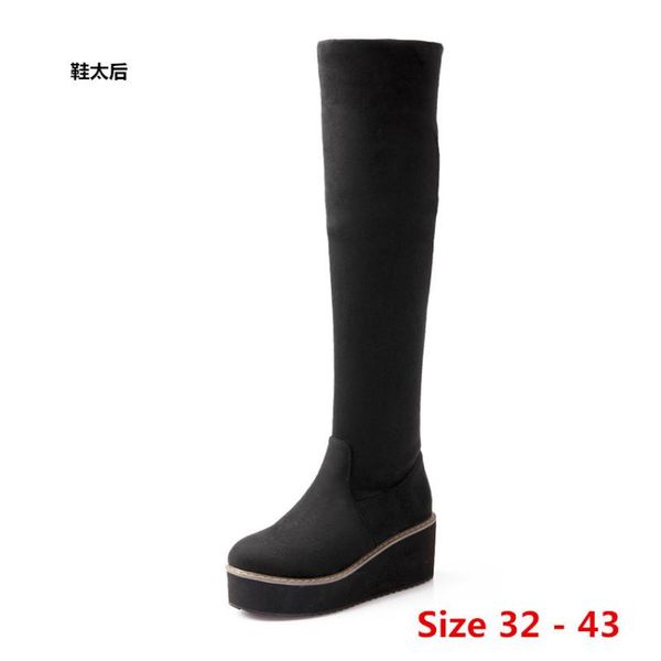 boots stretch fabrics over the knee platform wedges women shoes autumn winter casual long small big size 32 - 43, Black
boots stretch fabrics over the knee platform wedges women shoes autumn winter casual long small big size 32 - 43, Black