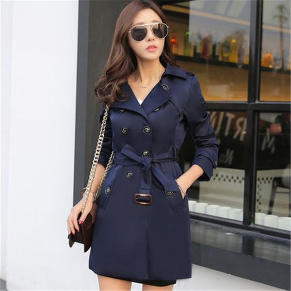 women's trench coats 2021 autumn double breasted coat female business outerwear woman classic with belt long, Tan;black
women's trench coats 2021 autumn double breasted coat female business outerwear woman classic with belt long, Tan;black