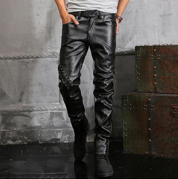 mens pu spring slim straight warm retro leather pants motorcycle trousers haining tide / 28-36, Black
mens pu spring slim straight warm retro leather pants motorcycle trousers haining tide / 28-36, Black