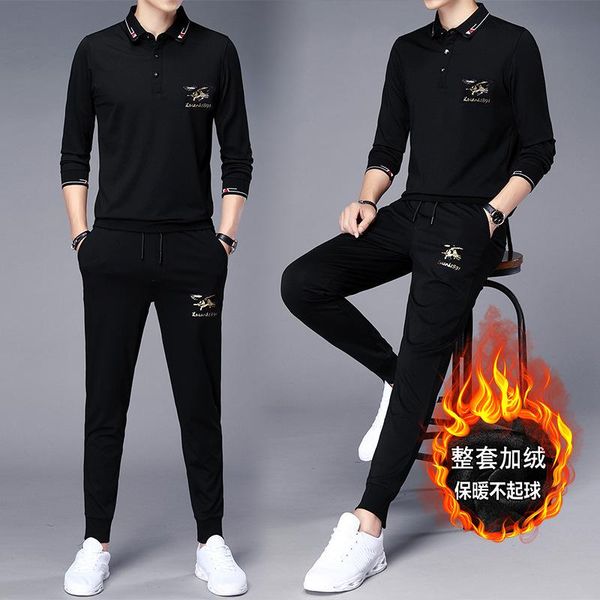 men's tracksuits the winter 2021 plus flannel leisure sport suit fashion han edition fleece trousers two-piece undertakes, Gray
men's tracksuits the winter 2021 plus flannel leisure sport suit fashion han edition fleece trousers two-piece undertakes, Gray