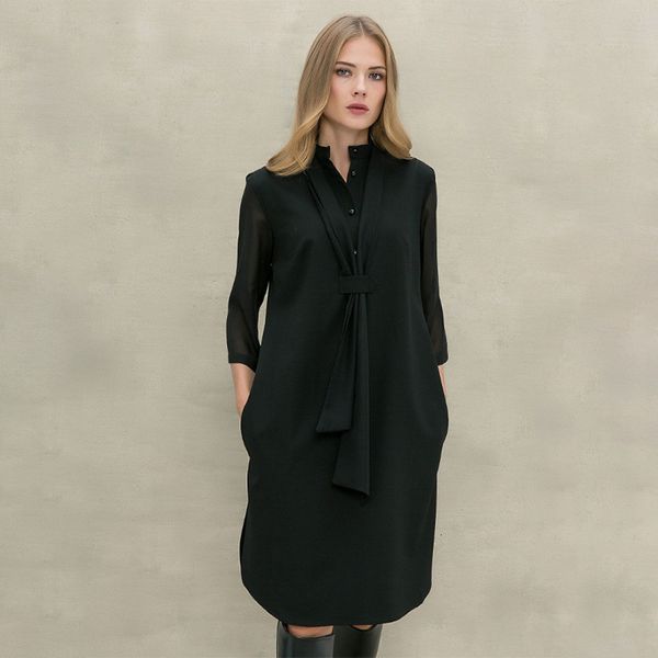 2021 women casual solid party seven sleeve o neck tie elegant ol autumn new fashion women's straight es 8m7p, Black;gray
2021 women casual solid party seven sleeve o neck tie elegant ol autumn new fashion women's straight es 8m7p, Black;gray