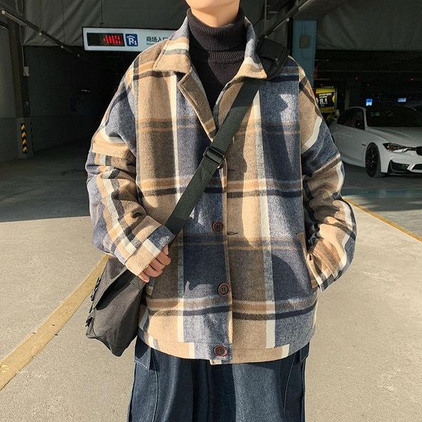 winter plus cotton thick plaid woolen coat men's warm fashion casual retro woolen coat men loose korean short mens, Black
winter plus cotton thick plaid woolen coat men's warm fashion casual retro woolen coat men loose korean short mens, Black