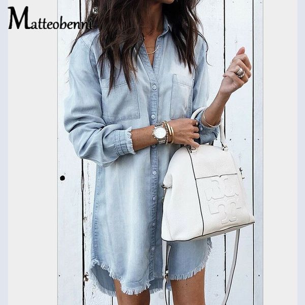 new 2021 summer fashion women tassels denim shirt vintage blue pocket jean blouse casual loose long sleeve ladies streetwear vhvk, Gray
new 2021 summer fashion women tassels denim shirt vintage blue pocket jean blouse casual loose long sleeve ladies streetwear vhvk, Gray