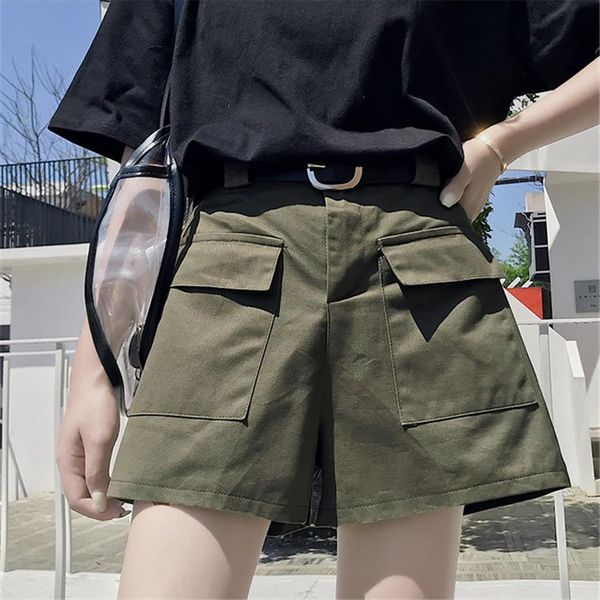 summer casual solid high waist women shorts all match vintage loose straight tooling female fashion ladies femme, White;black
summer casual solid high waist women shorts all match vintage loose straight tooling female fashion ladies femme, White;black