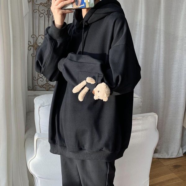 privathinker 2021 men's bear hoodies winter new woman fashion hooded sweatshirts korean streetwear thicken clothing 2hxt, Black
privathinker 2021 men's bear hoodies winter new woman fashion hooded sweatshirts korean streetwear thicken clothing 2hxt, Black