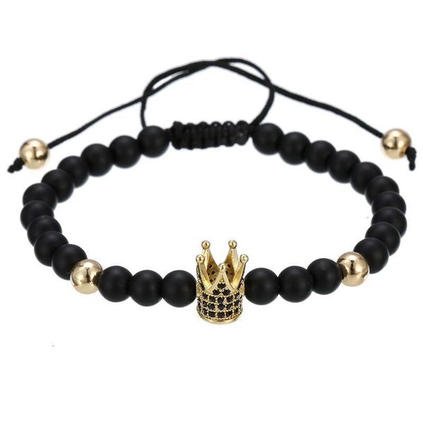 fashion women men 6mm natural stone bead bracelets black zircon crown braiding macrame luxurious bracelet adjustable pulseras, Golden;silver
fashion women men 6mm natural stone bead bracelets black zircon crown braiding macrame luxurious bracelet adjustable pulseras, Golden;silver