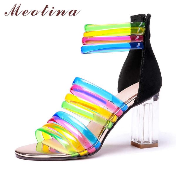 meotina summer gladiator sandals women shoes zipper block high heel party shoes transparent mixed colors sandals lady size 33-43 210608, Black
meotina summer gladiator sandals women shoes zipper block high heel party shoes transparent mixed colors sandals lady size 33-43 210608, Black