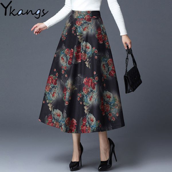 2021 vintage winter female plus size plaid flower print women's maxi high waist warm wool elegant office lady skirt nzns, Black
2021 vintage winter female plus size plaid flower print women's maxi high waist warm wool elegant office lady skirt nzns, Black