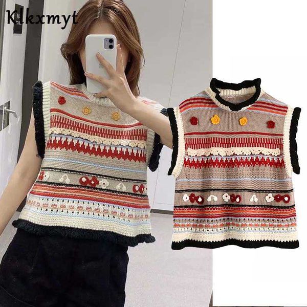 klkxmyt za women chic fashion decal texture knitted vest sweater vintage o neck sleeveless female waistcoat 210527, Black;white
klkxmyt za women chic fashion decal texture knitted vest sweater vintage o neck sleeveless female waistcoat 210527, Black;white