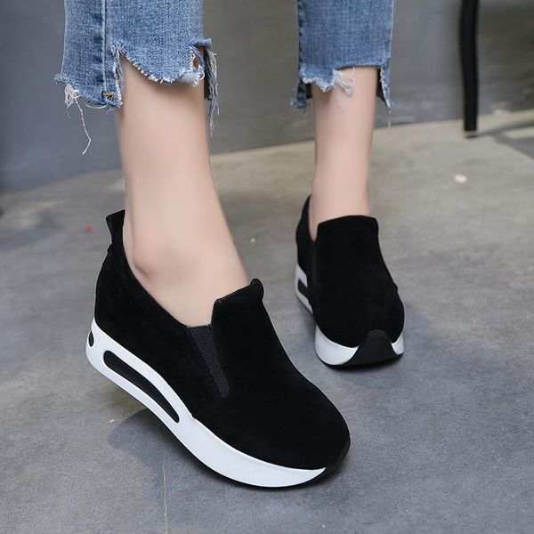 dress shoes large size 35-40 spring and autumn fashion thick-soled inner heightening set foot casual ladies sneakers elegant wedge loafers., Black
dress shoes large size 35-40 spring and autumn fashion thick-soled inner heightening set foot casual ladies sneakers elegant wedge loafers., Black