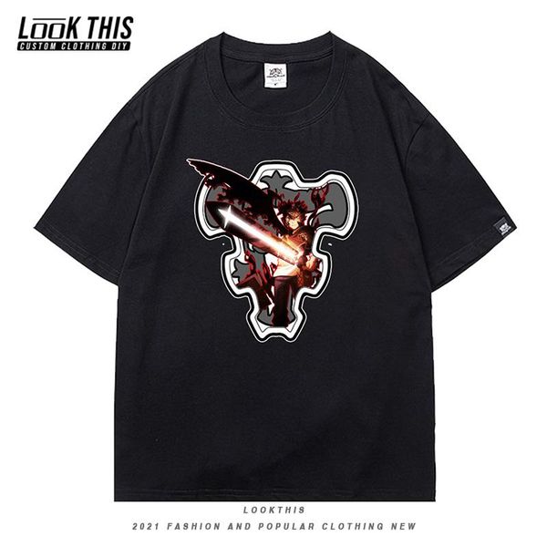 men's t-shirts 2021 black clover loose soft oversized t-shirt men gothic letter print harajuku streetwear summrt male boys & tees, White;black
men's t-shirts 2021 black clover loose soft oversized t-shirt men gothic letter print harajuku streetwear summrt male boys & tees, White;black