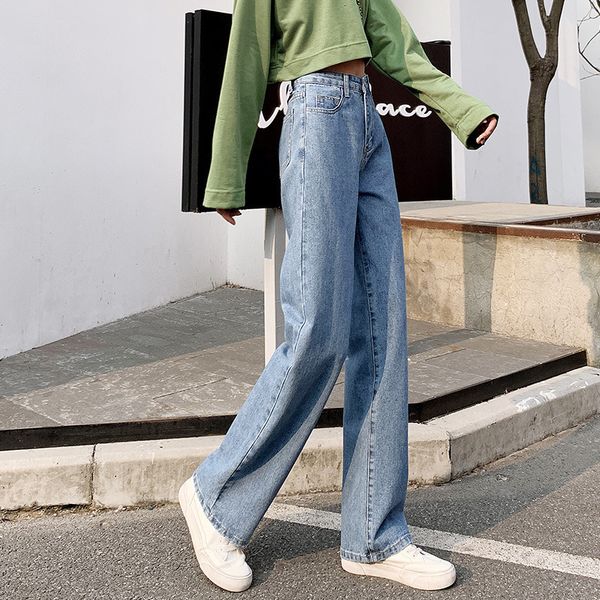 2021 new women solid vintage high waist wide leg denim trousers simple students all-match fashion womens chic casual jeans 5ujv, Blue
2021 new women solid vintage high waist wide leg denim trousers simple students all-match fashion womens chic casual jeans 5ujv, Blue