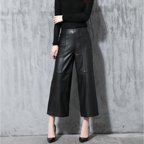 ladies genuine leather wide leg pants women's trousers 2021 autumn and winter new sheep high waist loose straight nine pant, Black;white
ladies genuine leather wide leg pants women's trousers 2021 autumn and winter new sheep high waist loose straight nine pant, Black;white