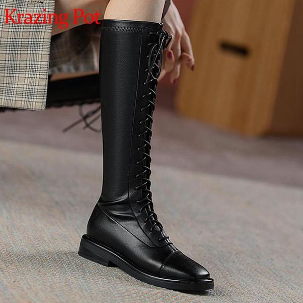 boots krazing pot punk style real cow leather winter riding cross-tied square toe european low heels design thigh high l81, Black
boots krazing pot punk style real cow leather winter riding cross-tied square toe european low heels design thigh high l81, Black