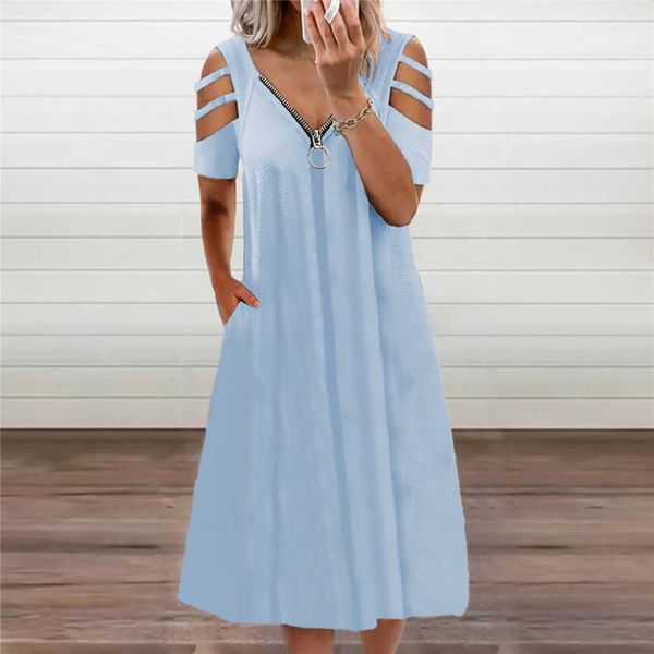 v neck loose a-line dress summer casual solid hollow out short sleeve ring zipper pockets midi dresses female plus size 3xl 210526, Black;gray
v neck loose a-line dress summer casual solid hollow out short sleeve ring zipper pockets midi dresses female plus size 3xl 210526, Black;gray