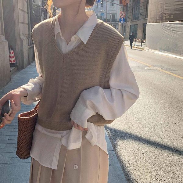 women's vests knitted sleeveless sweater vest vintage pullover fashion v neck casual chalecos para mujer women clothes de50mj, Black;white
women's vests knitted sleeveless sweater vest vintage pullover fashion v neck casual chalecos para mujer women clothes de50mj, Black;white