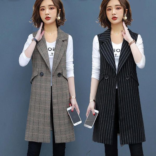 women's vests 2021 women fashion solid side double -button vest female vintage suit collar sleeveless outerwear coats ladies waistcoat, Black;white
women's vests 2021 women fashion solid side double -button vest female vintage suit collar sleeveless outerwear coats ladies waistcoat, Black;white